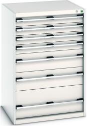 bott Műhely fiókos szekrény Bott Cubio 200, 120 x 80 x 75 cm, 7 fiókos, szürke-szürke