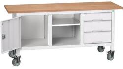 bott Mobil műhelyasztal Bott Verso Storage, 175 x 60 x 83 cm, multiplex, 3 fiók, 1 polc, 1 szekrény, szürke-szürke