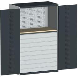 bott Műhelyszekrény fiókokkal Bott Cubio, multiplex, 200 x 130 x 65 cm, 9 fiókos, szürke-antracit