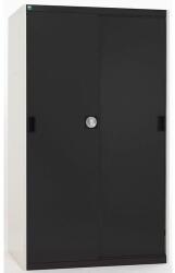 bott Műhelyszekrény tolóajtókkal, 160 x 105 x 65 cm, 3 polccal, szürke-antracit