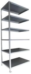 Schulte Design Taranis fém polcállvány, hozzáépíthető, 250 x 100 x 50 cm, 980 kg, 6 polccal, ezüst