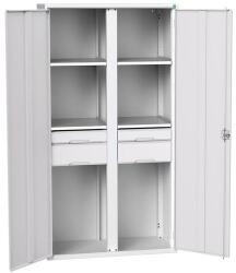 bott Fém karbantartó szekrény Bott Verso, 200 x 105 x 55 cm, 4 polc, 4 fiók, szürke-szürke