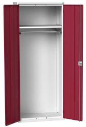 bott Verso fém karbantartó szekrény, 200 x 80 x 55 cm, 1 polc, szürke-piros