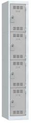 Vinco hegesztett öltözőszekrény, 1 oszlopban 4 rekesszel, 300 mm, hengerzárral, szürke/szürke
