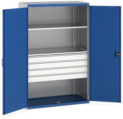 bott Fiókos műhelyszekrény Bott Cubio 160, 200 x 130 x 65 cm, 2 polc, 4 fiók, szürke-kék
