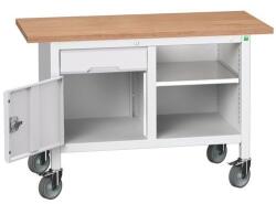 bott Verso Storage mobil műhelyasztal, 125 x 60 x 83 cm, multiplex, 1 fiók, 1 szekrény, 1 polc, szürke-szürke