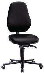 Bimossa Munkalaboratóriumi szék Bimos Basic 9138 kerekekkel, lábtartó nélkül, szinkron mechanizmus, műbőr, magas háttámla, fekete