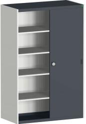 bott Műhelyszekrény tolóajtókkal, 200 x 105 x 65 cm, 4 polccal, szürke-antracit