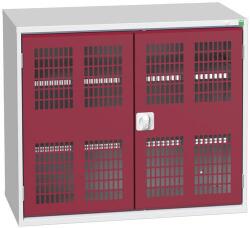 bott Műhelyszekrény polcokkal Bott Verso, drótajtó, 2 polc, 90 x 105 x 55 cm, szürke-piros
