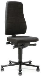 Bimossa Munkaszék Bimos All In One 9643 kerekekkel, lábtartó nélkül, szövet ülés, magas háttámla, fekete