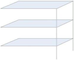 Schulte Design Andras fém polcállvány, hozzáépíthető, 200 x 200 x 80 cm, 1 200 kg, 3 polccal, horganyzott