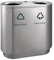 VEPA BINS Szelektív szemetes, 2x41 l, matt rozsdamentes acél