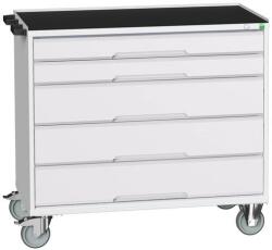 bott Verso mobil íróasztal fiókokkal, 96, 5 x 80 x 55 cm, 5 fiókos, matt, szürke-szürke - manutan - 703 199 Ft