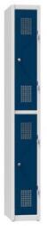 Polak Fém szekrény, 2 doboz, félbevágva, 1850 x 300 x 500 mm, szürke/sötétkék