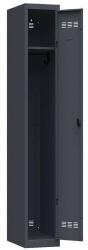 Vinco hegesztett öltözőszekrény, 1 rekeszes, 300 mm, forgóretesszel, antracit/antracit