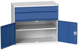 bott Műhely fiókos szekrény Bott Verso, 90 x 105 x 55 cm, 2 fiók, 1 szekrény, szürke-kék