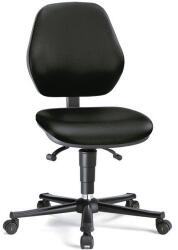 Bimossa Munkahelyi antisztatikus ESD szék Bimos Basic 9151E kerekekkel, lábtartó nélkül, műbőr, alacsony háttámla, fekete