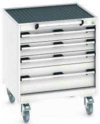 bott Cubio mobil fiókos szekrény, 78, 5 x 65 x 65 cm, 4 fiókos, matt, szürke-szürke