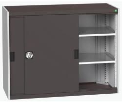 bott Műhelyszekrény tolóajtókkal, 100 x 130 x 52, 5 cm, 2 polccal, szürke-antracit