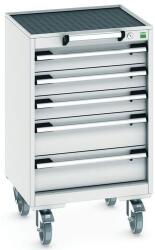 bott Cubio mobil fiókos szekrény, 88, 5 x 52, 5 x 52, 5 cm, 5 fiókos, matt, szürke-szürke