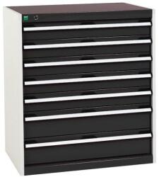 bott Műhely fiókos szekrény Bott Cubio, 90 x 80 x 52, 5 cm, 7 fiókos, szürke-antracit