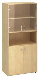 Alfa Office Alfa 500 magas, széles szekrények, 178 x 80 x 47 cm, nyitott ajtóval, vadkörte mintázat