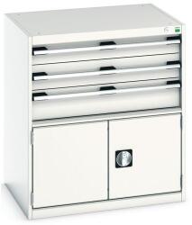 bott Műhely fiókos szekrény Bott Cubio, 90 x 80 x 65 cm, 3 fiók, 1 szekrény, szürke-szürke