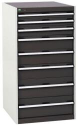 bott Műhely fiókos szekrény Bott Cubio, 120 x 65 x 52, 5 cm, 8 fiókos, szürke-antracit