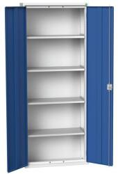 bott Műhelyszekrény polcokkal Bott Verso, 200 x 80 x 35 cm, 4 polcos, szürke-kék