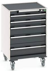 bott Cubio mobil fiókos szekrény, 98, 5 x 65 x 65 cm, 5 fiókos, matt, szürke-antracit