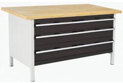 bott Műhelyasztal Bott Cubio Tároló, 84 x 150 x 75 cm, 3 fiókos, multiplex, szürke-antracit