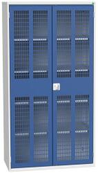 bott Műhelyszekrény polcokkal Bott Verso, drótajtó, 4 polc, 200 x 105 x 55 cm, szürke-kék