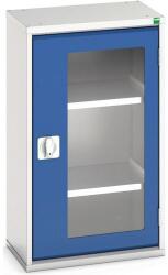 bott Műhelyszekrény átlátszó ajtókkal Bott Verso, 90 x 52, 5 x 35 cm, 2 polccal, szürke-kék