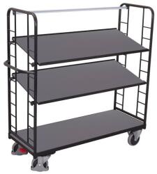 Cordes Magas polcos kocsi fogantyúval és ferde polcokkal, 3 polc, 157, 5 x 180, 5 x 65 cm, szürke