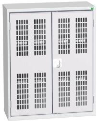 bott Műhelyszekrény polcokkal Bott Verso, drótajtó, 100 x 80 x 35 cm, 2 polc, szürke-szürke