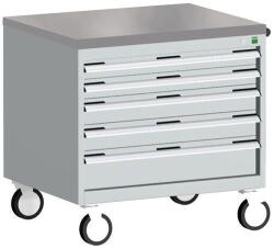 bott Cubio mobil komód, 79 x 80 x 65 cm, 5 fiókos, linóleum, szürke-szürke