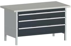 bott Műhelyasztal Bott Cubio Tároló, 84 x 150 x 75 cm, 3 fiók, linóleum, szürke-antracit