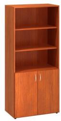 Alfa Office Alfa 500 magas, széles szekrény, 178 x 80 x 47 cm, nyitott polccal és ajtóval, cseresznye mintázat
