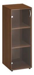 Alfa Office Alfa 500 közepes, keskeny szekrény, 106, 3 x 40 x 45, 8 cm, üvegajtóval - balos kivitel, dió mintázat