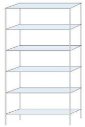 Schulte Design Ogmios fém polcállvány, alapkivitel, 250 x 130 x 30 cm, 1700 kg, 6 polc, 250 kg/polc, horganyzott