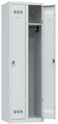 Vinco hegesztett öltözőszekrény, 2 rekeszes, 300 mm, forgóretesszel, szürke/szürke - manutan - 284 226 Ft