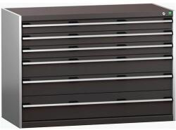 bott Műhely fiókos szekrény Bott Cubio 200, 90 x 130 x 65 cm, 6 fiókos, szürke-antracit