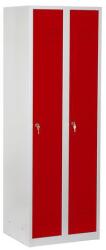 Duro Vario hegesztett öltözőszekrény, szürke/piros, hengerzár