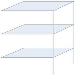 Schulte Design Andras fém polcállvány, hozzáépíthető, 200 x 150 x 80 cm, 1 200 kg, 3 polccal, horganyzott
