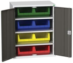 bott Verso szekrény dobozokkal, 100 x 80 x 55 cm, 3 polccal, 8 dobozzal, szürke-antracit