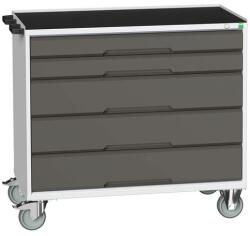 bott Verso mobil íróasztal fiókokkal, 96, 5 x 80 x 55 cm, 5 fiókos, matt, szürke-antracit - manutan - 703 199 Ft