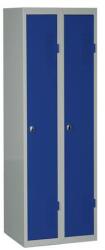 Duro Mont összeszerelt öltözőszekrény, 2 részes, szürke/kék, elfordítható zár