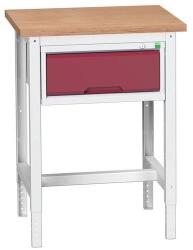 bott Műhelyasztal Bott Verso, 78-93 x 70 x 60 cm, 1 fiókos, multiplex, szürke-piros