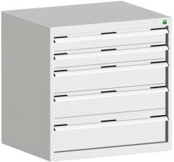 bott Műhely fiókos szekrény Bott Cubio, 80 x 80 x 52, 5 cm, 5 fiókos, szürke-szürke