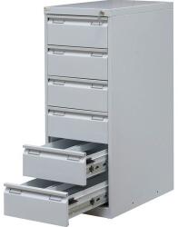 Kovona Stour egysoros fém A6-os kártyarendező, 6 fiók, világosszÜrke